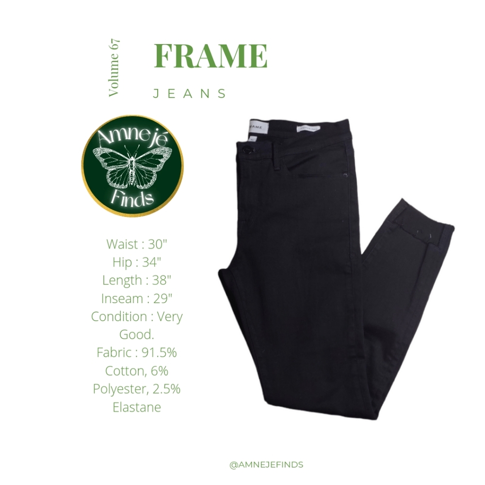 Frame Black Mid-Rise Skinny Leg Jeans